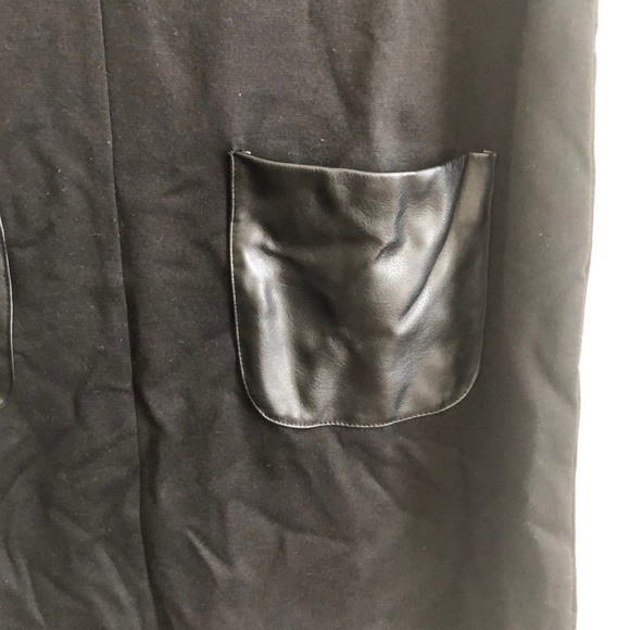 Loft black dress with faux leather detail - Picture 2 of 5